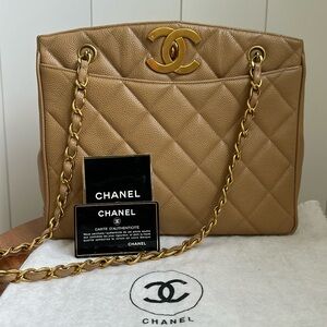 Chanel Vintage 1994-1996 Big CC Turnlock Tote